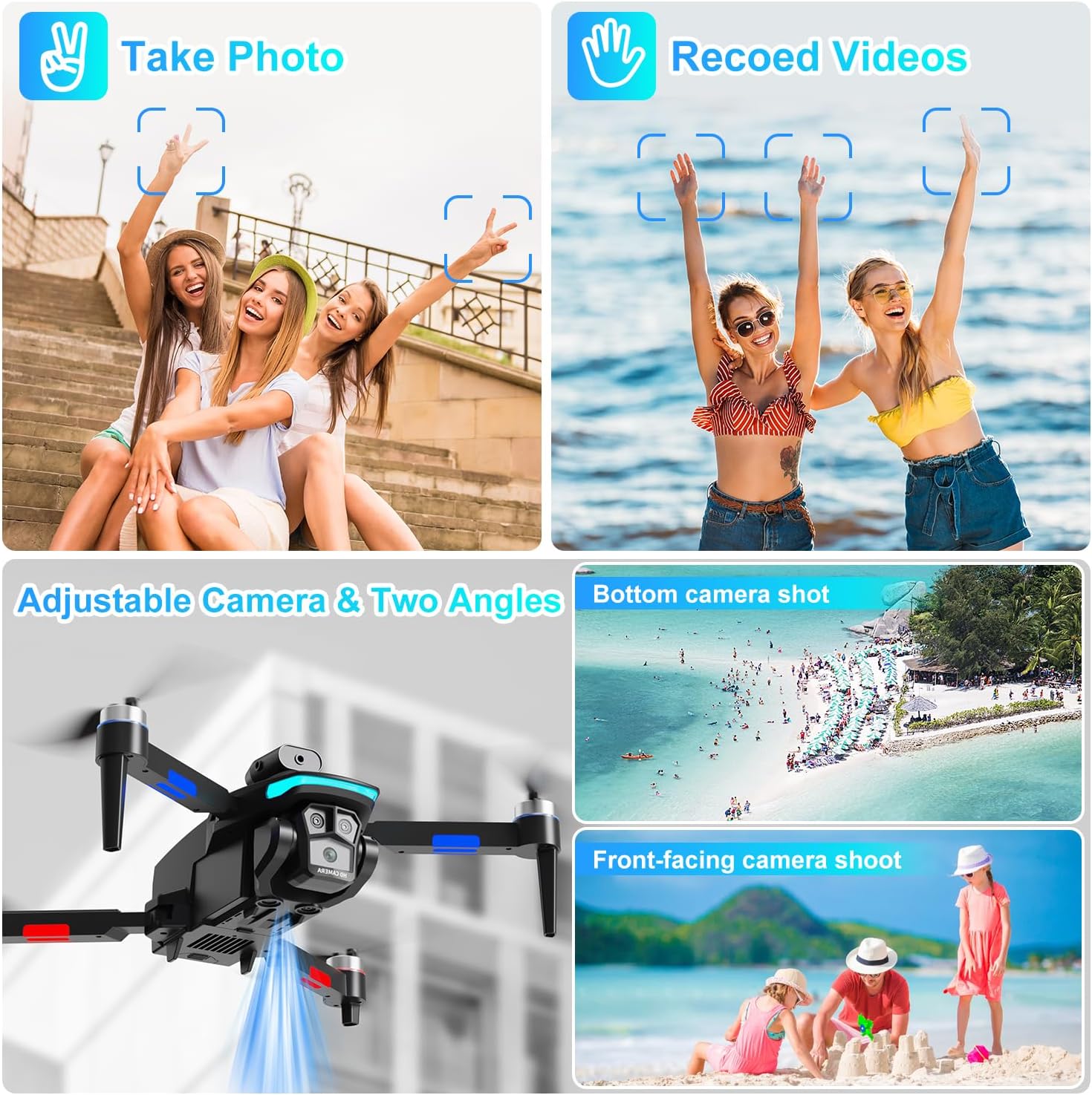 Drone with Camera for Adults,Mini Drone with Brushless Motor,2 Batteries,One Key Take Off/Land,360 Flips, Waypoint Fly, Altitude Hold,Foldable Drones for Beginners
