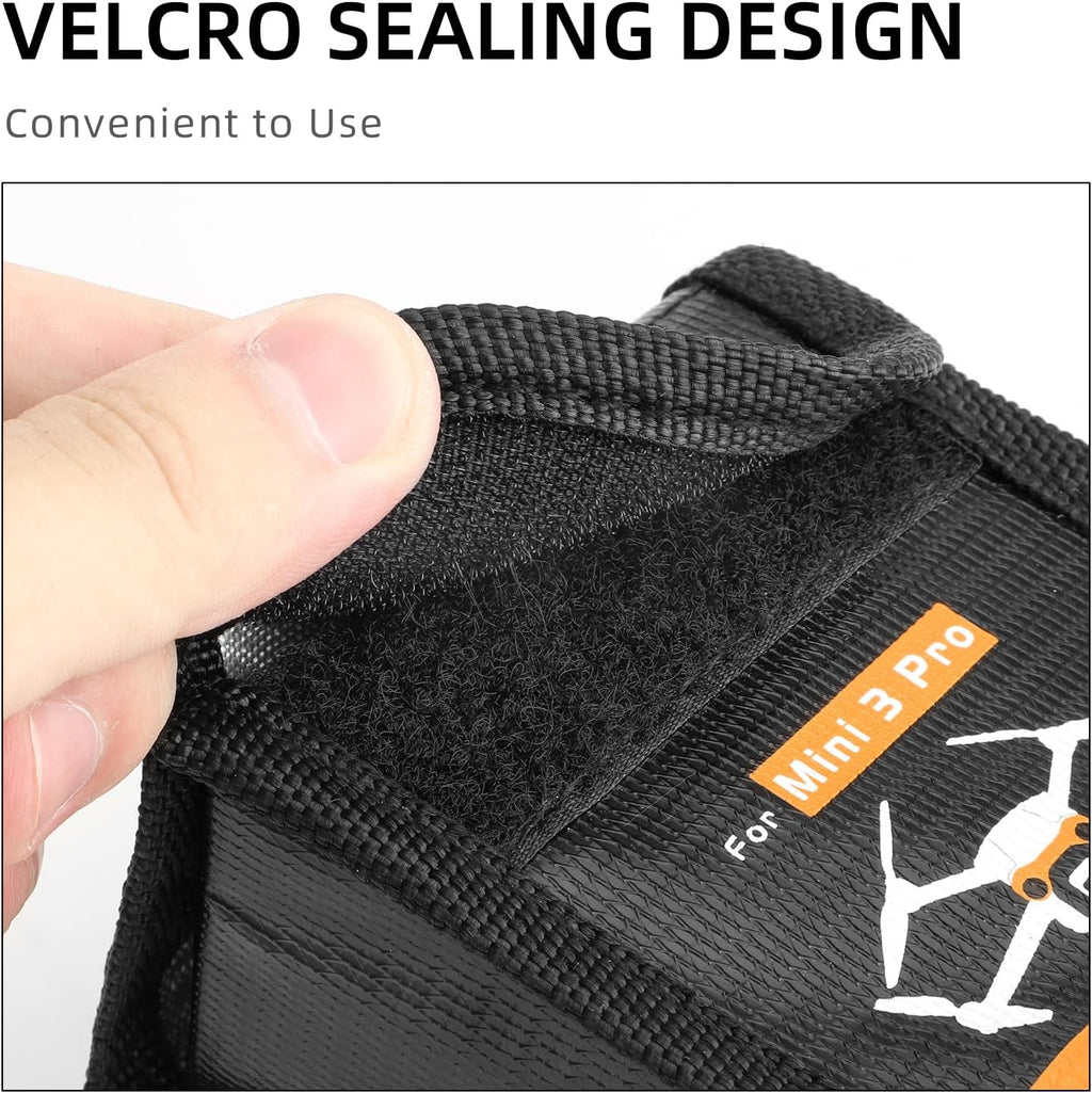 Lipo Battery Safe Bag Fireproof Safety Charging Storage Bag For DJI Mini 5/4/3 Pro Battery Accessories (Large - for 3pcs batteries)