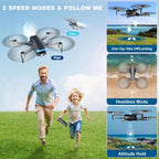 GPS Drone with Camera, 2K HD Drones for Adults, Foldable FPV Drone with GPS Auto Return, Follow Me, Circle Fly, Waypoint Fly, 5G Transmission, Gestures Selfie, Brushless Motor, 2 Batteries,Jet Black