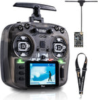 Jumper T15 2.4GHz ELRS Radio Transmitter with Nano Receiver,VS-M Hall Gimbal EdgeTX IPS Color Touchscreen Controller for FPV Drone/Fixed-Wing/Helicopter/Multirotor/RC Car Boat,Mode 2 (Charcoal)