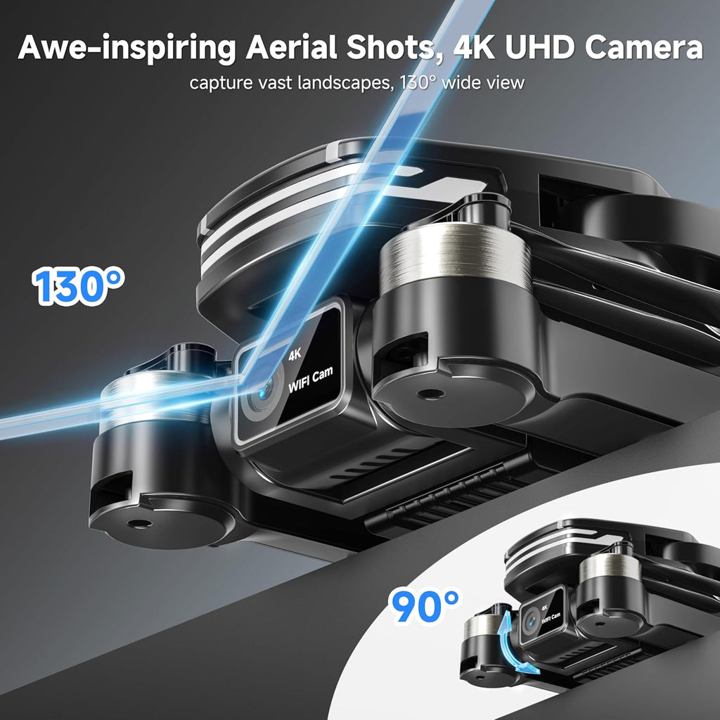 Drones with Camera for Adults 4K Brushless Motor Drone for Kids Beginners, FPV Foldable RC Quadcopter with Propeller Guards, 2 Batteries, 1500mAh, 130¡ã Lens, WiFi, Voice Control, Gesture Photography, Gift Toys for Men Boys