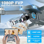 FPV Drone with Camera 1080P HD - Foldable RC Quadcopter for Adults Beginners Kids, Voice Control, Gesture Selfie, Headless Mode, 2 Batteries 30 Min Long Flight Time, Portable Travel Case, Beginner Friendly Drone