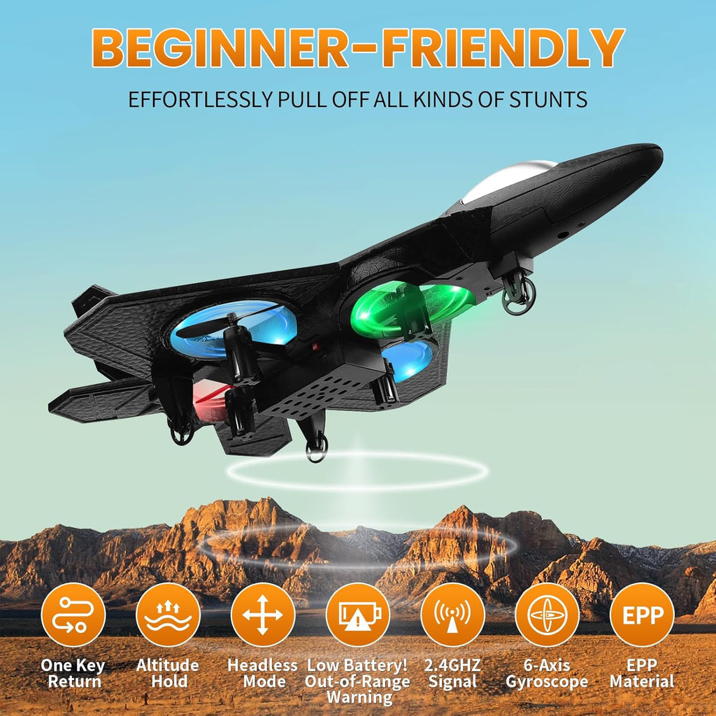RC Plane 2.4GHz Remote Control Plane L0712 Drone Quadcopter Hovering with Auto Hovering Fighter Aircraft RC Airplane RTF for Beginner, Kids and Adults,3D Flip Airplane Toy