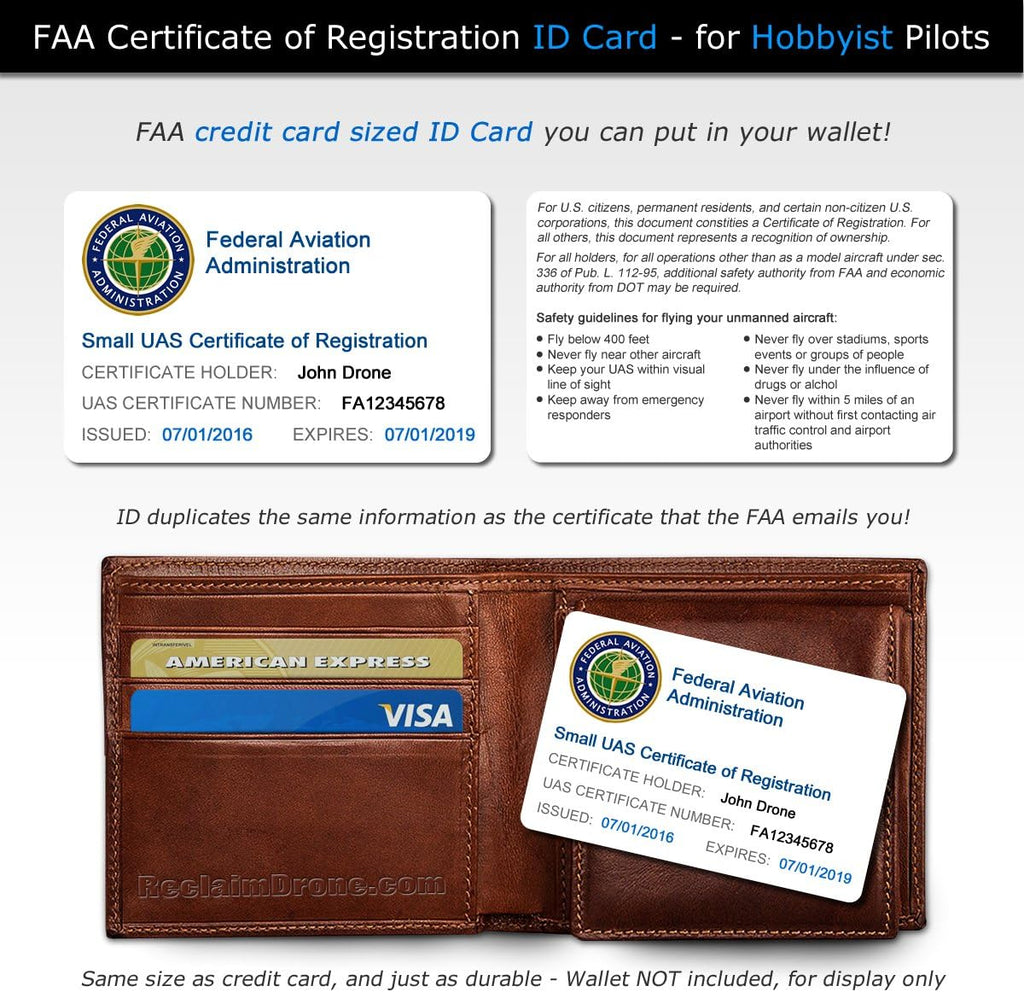 Mavic Air - FAA Drone Identification Bundle - Labels (3 Sets of 3) + FAA UAS Registration ID Card for Hobbyist Pilots + Lanyard and ID Card Holder