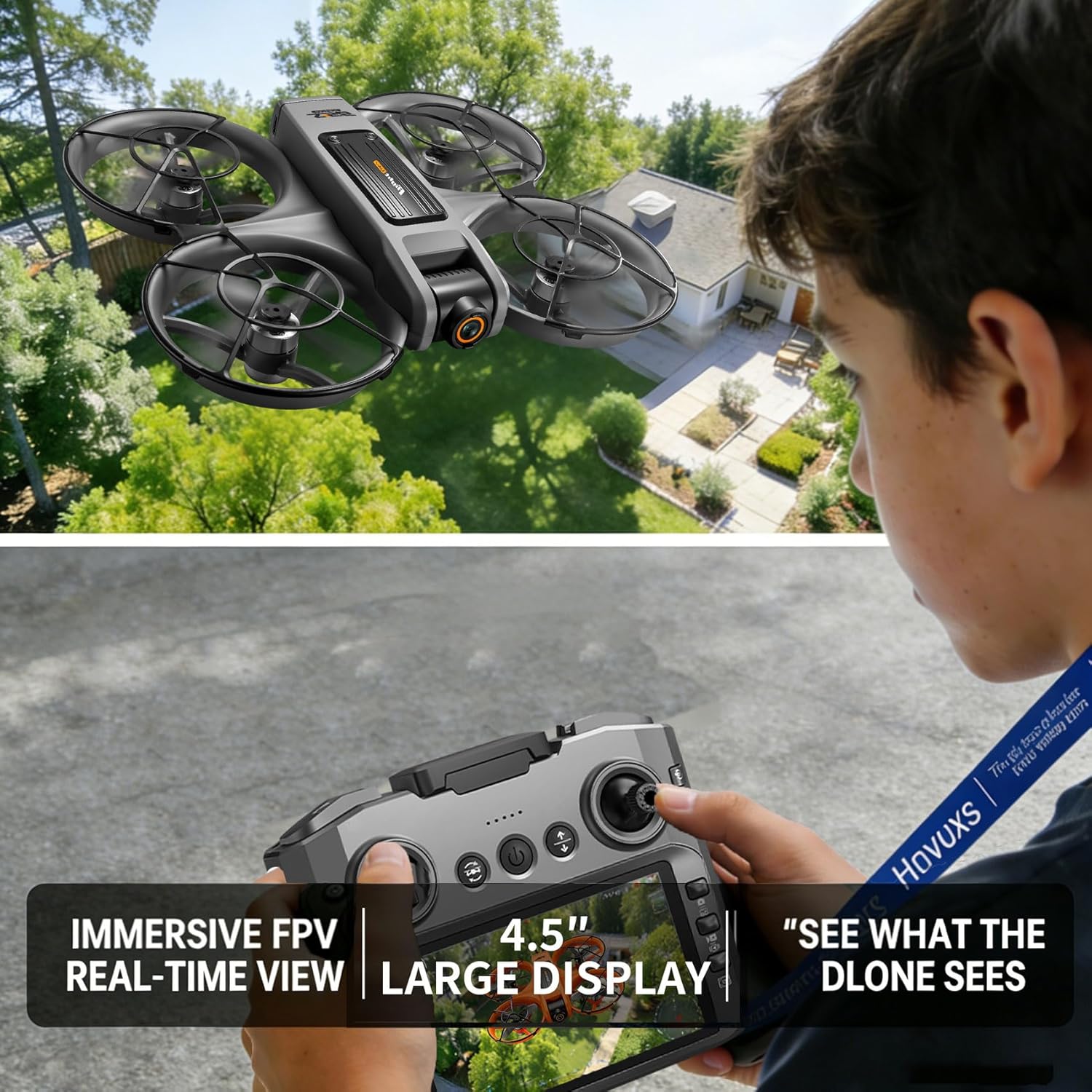 Drone With Camera For Adults - 4.5¡± Fhd Screen Remote Control, 2k Dual Camera, 40 Min Flight, Brushless Motor, Obstacle Avoidance, Follow Me, Auto Hover, One Key Takeoff/Landing, 360¡ã Flip, Includes 2 Batteries, Perfect Mini Drone For Kids And Beginners