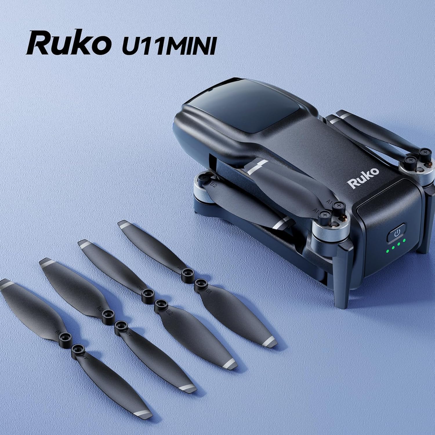 Ruko U11MINI / U11MINI 4K Drone Propellers, 4 Replacement Rotor Blades, Durable & Lightweight Spare Props, Easy to Install (Black)