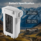 Mini 3 Series Intelligent Flight Battery Plus(2 Packs) with Bi-Directional Charging Hub for DJI Mini 4 Pro/Mini 3/ Mini 3 Pro,3850mAh 47 Mins Flight Time