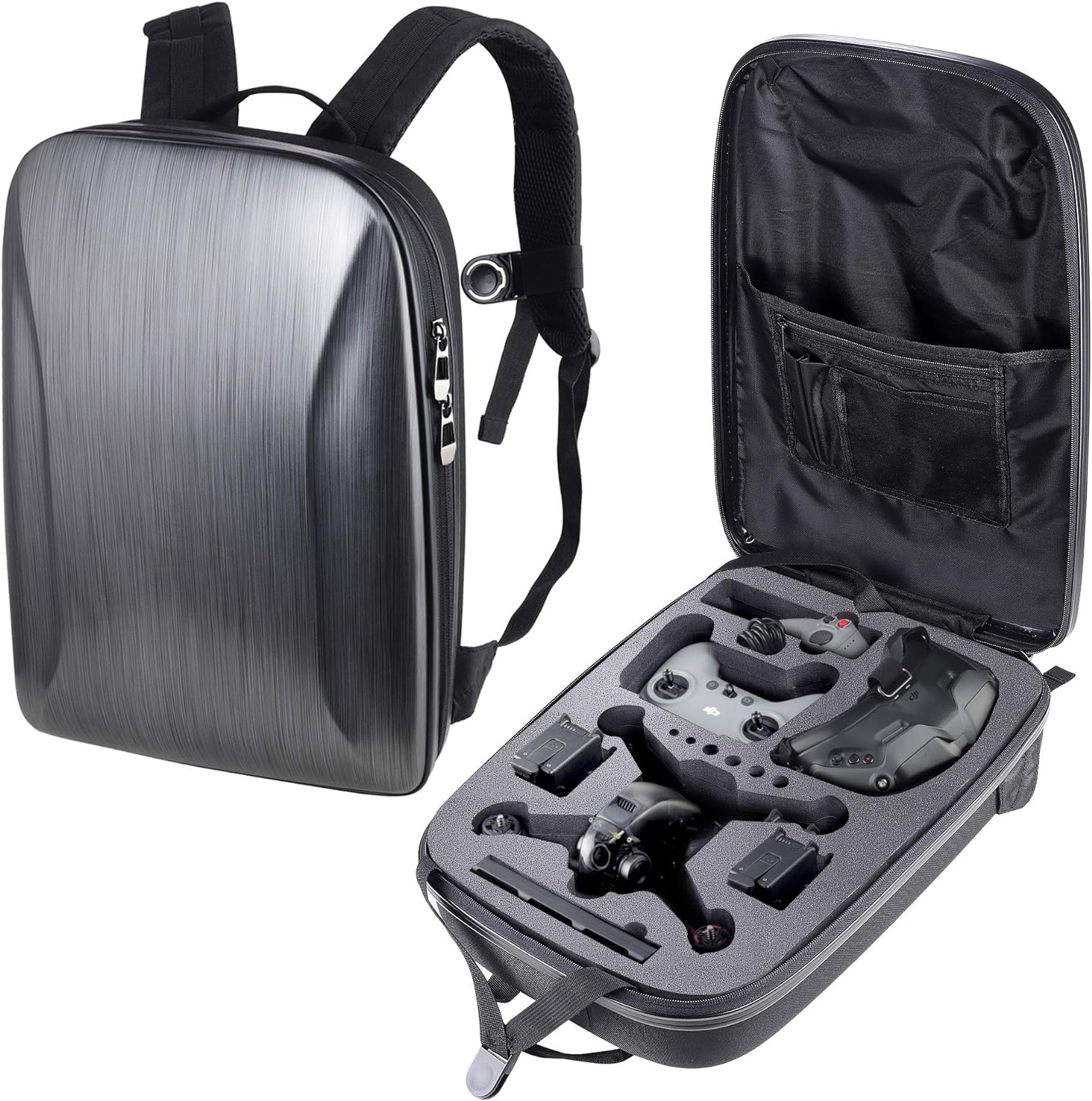 Portable Hard Case for DJI FPV Combo, Waterproof Shockproof Backpack Bag for DJI FPV Explorer Combo, Goggles V2/ Goggles Integra, Remote Controller 2, Motion Controller, Battery & Accessories