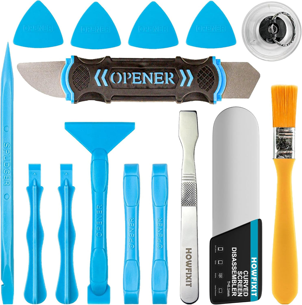 HowFixit 15-in-1 Electronics Opening Tool Kit, Professional Anti-Static Spudger Set & Pry Tools with Suction Cup for iPhone, iPad, MacBook, Laptop, Tablet, Phone Repair