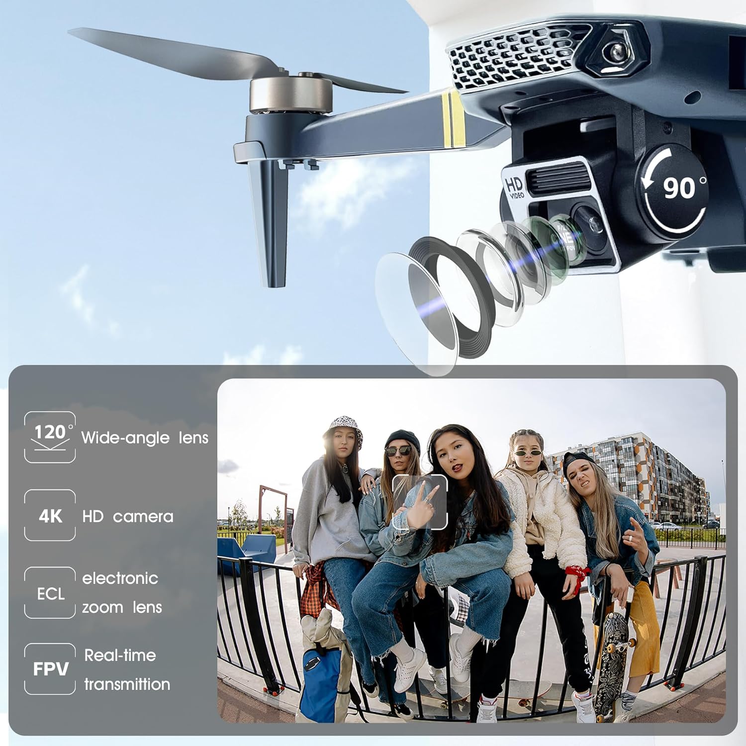 60+ Min Flight Time Super Endurance Drone with Camera for Adults 4K HD, Foldable WiFi Quadcopter Drones, 2650 FT Control Range, Brushless Motor, Auto Hover Mode, Follow Me Function (3 Batteries) for Beginners