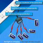 URGENEX 3.7V Lipo 850mah Rechargeable Lipo with JST Plug X5 Charger for MJX Syma Holy Stone Sky Viper RC Quadcopter Drone X56W X400 X400W X300C X400C X800 HS110 HS200 S670 V950hd S1750 V2450
