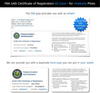 FAA Drone Labels (2 Sets of 3) + FAA UAS Registration ID Card for Hobbyist Pilots - Optional Battery Labels