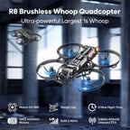 R8 ELRS Brushless Whoop Quadcopter, Ultralight 1S 80mm Micro FPV Drone BNF with 6 Port Battery Charger,2 Batteries Fly12 Mins for FPV Freestyle Racing Indoor Outdoor,FOV160¡ã,Matrix G4 5IN1 FC,0802 20000KV Motor