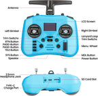 Radiomaster Pocket ELRS Remote Controller Portable Hall Gimbal EdgeTX 2.10.5 Transmitter with LED Light for FPV Drone/RC Helicopter&Car Boats&Multirotor (Battery Not Included)