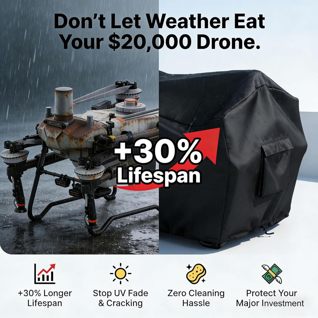 Agricultural Drone Cover,Dimensions: 48L ¡Á 36W ¡Á 36H In,Compatible With DJI T25P, T55, T70, T100S,FlyCart30 Series Agricultural Drones,Heavy-Duty Outdoor Dustproof and Waterproof Cover