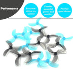 RC Propeller Gemfan 45mm 3-Blade Propeller Props with 1.5mm Shaft Hole for RC FPV Whoop Drone Freestyle Quadcopter 8CW 8CCW(Grey+Blue)