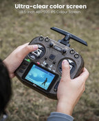 Jumper T15 2.4GHz ELRS Radio Transmitter with Nano Receiver,VS-M Hall Gimbal EdgeTX IPS Color Touchscreen Controller for FPV Drone/Fixed-Wing/Helicopter/Multirotor/RC Car Boat,Mode 2 (Charcoal)