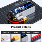 Zeee 4S Lipo Battery 2200mAh 14.8V 120C with XT60 Plug RC Graphene Battery for RC Models RC Boat FPV Drone Quadcopter Helicopter Airplane RC Car(2 Pack)