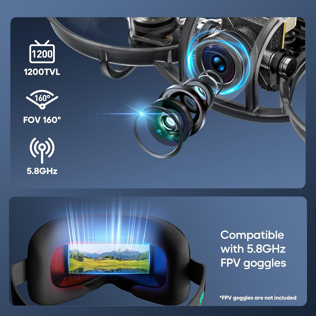 R8 ELRS Brushless Whoop Quadcopter, Ultralight 1S 80mm Micro FPV Drone BNF with 6 Port Battery Charger,2 Batteries Fly12 Mins for FPV Freestyle Racing Indoor Outdoor,FOV160¡ã,Matrix G4 5IN1 FC,0802 20000KV Motor