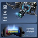 R8 ELRS Brushless Whoop Quadcopter, Ultralight 1S 80mm Micro FPV Drone BNF with 6 Port Battery Charger,2 Batteries Fly12 Mins for FPV Freestyle Racing Indoor Outdoor,FOV160¡ã,Matrix G4 5IN1 FC,0802 20000KV Motor