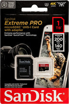 SanDisk MicroSD Card 1TB Extreme Pro Compatible with DJI Avata 2, Mini 4K Drones (SDSQXCD-1T00-GN6MA) V30 Card 200 MB/s - Bundle with 1 Everything But Stromboli MicroSDXC Card Reader