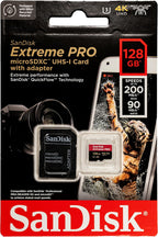 SanDisk microSDXC 128GB Extreme PRO Memory Card with Adapter Works with DJI Mini 4 Pro Action Drone (SDSQXCD-128G-GN6MA) A2 UHS-I U3 4k Bundle with 1 Everything But Stromboli MicroSD & SD Card Reader