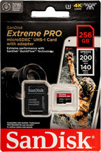 SanDisk 256GB Extreme Pro MicroSDXC Card Compatible with DJI Avata 2, Mini 4K Drones (SDSQXCD-256G-GN6MA) with Read Speed up to 200 MB/s Bundle with 1 Everything But Stromboli MicroSD Card Reader