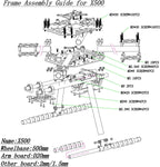 500-X4 500mm Carbon Fiber Center Plate Quadcopter Frame Kit Upgrade S500 SK500 F450 with Fixed Landing Gear