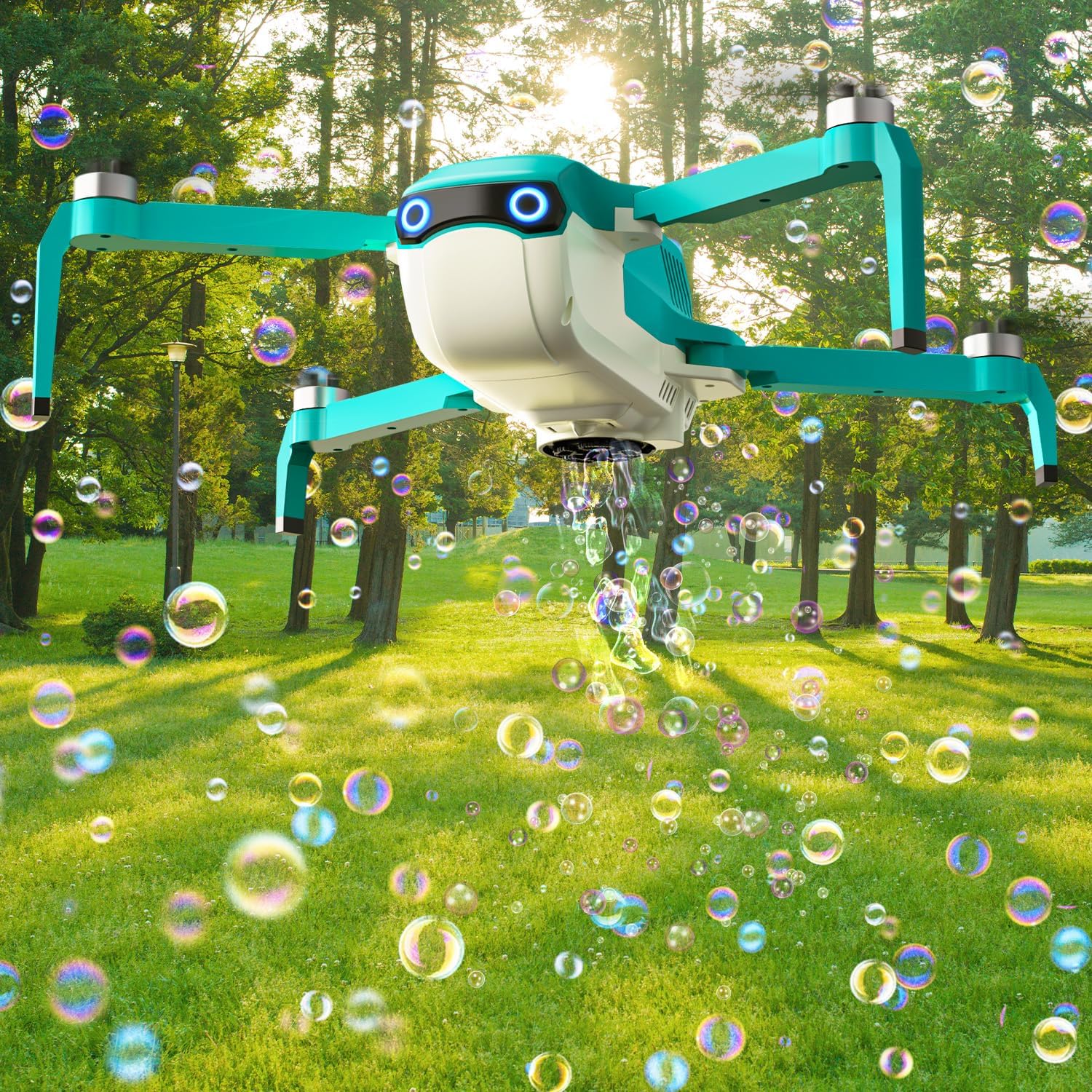 Holy Stone HS320 Bubble Drone Bundle with Extra Battery, 50 Bubble Solution Packs & Bubble Tank Accessory