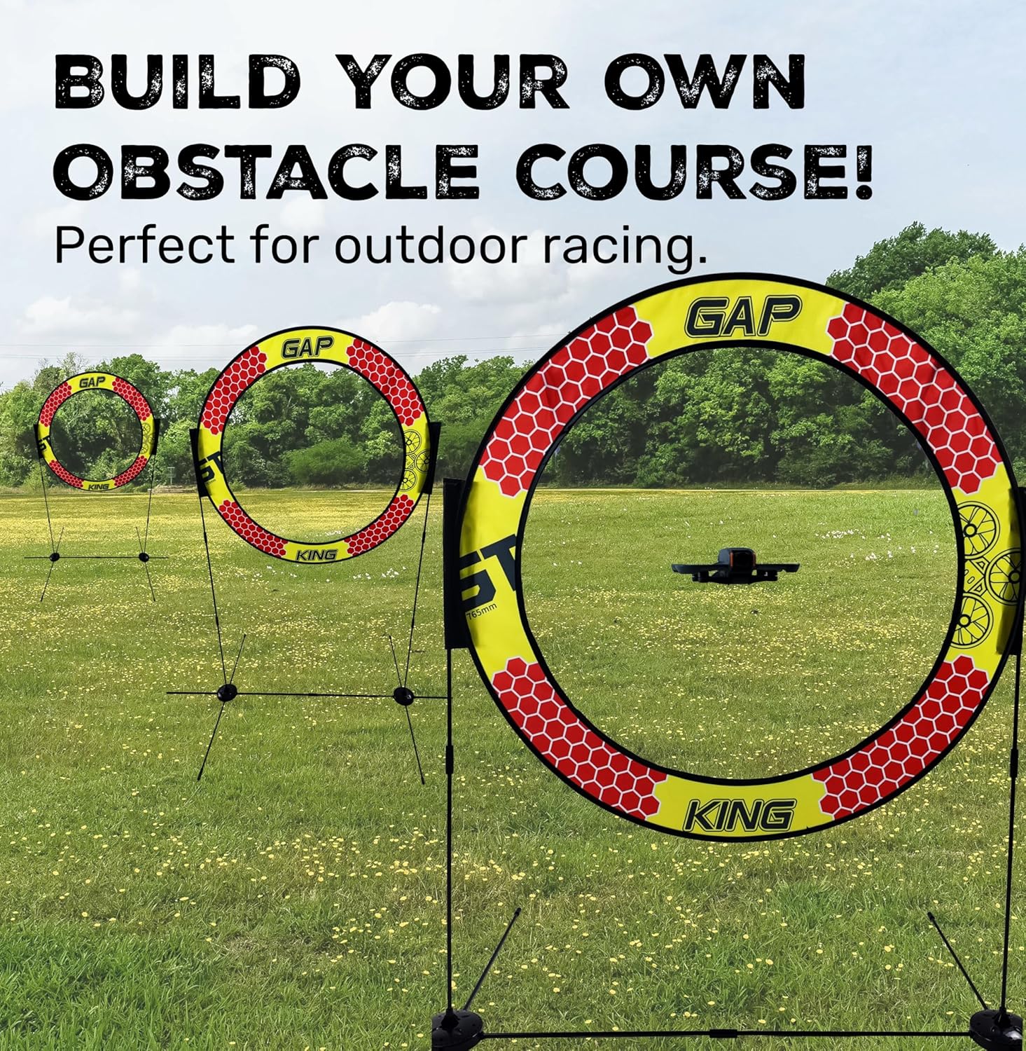 GAPKING Drone Obstacle Course Kit Includes Pro Race Hoop Size, Perfect for Competition FPV Racing of drones or model aircraft Game Loop Gate Set